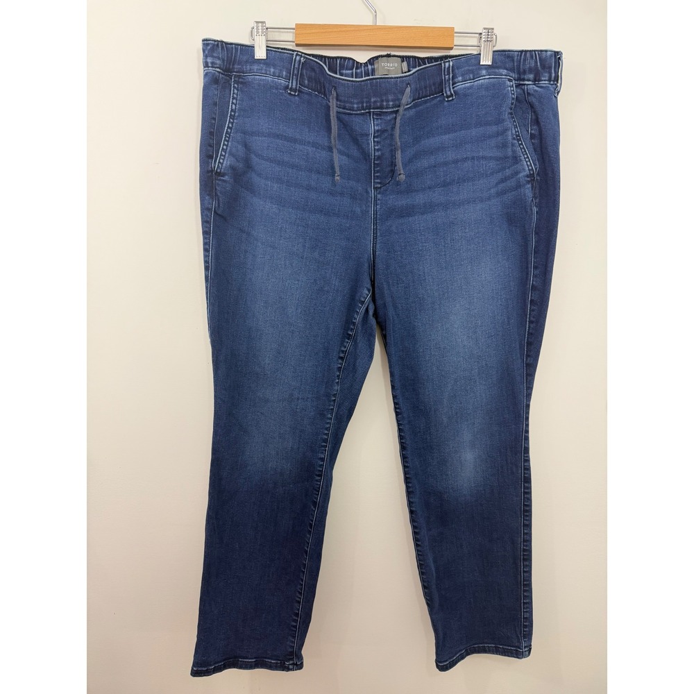 Torrid FeelTheFit Denim Joggers Womens 3S Medium Wash Pull On Drawstring Jeans